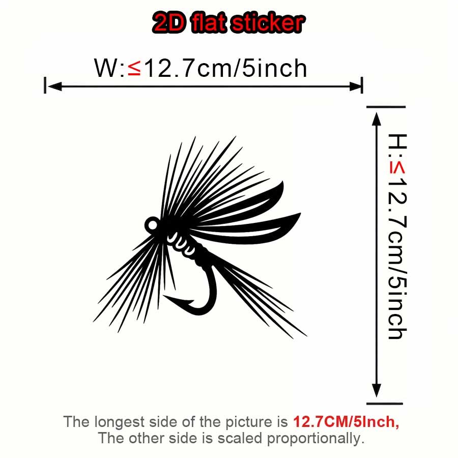 Fishing Equipment Fly - Tek Sinek Balıkçılığı Yemi Vinil Çıkartması